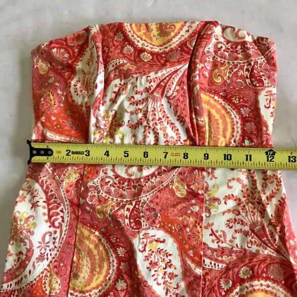 Moda International Size 2 Retro Paisley Print Strapless Tie Back - Picture 7 of 10